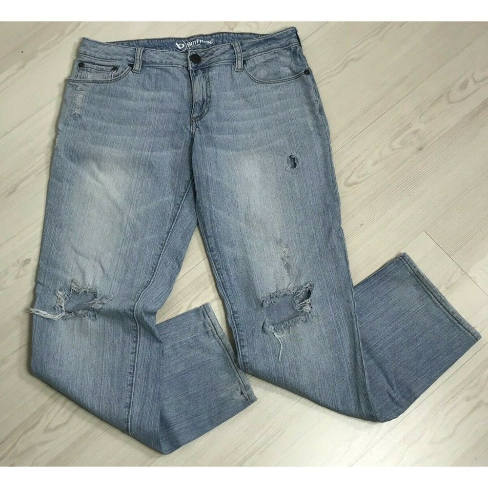 Bullhead Boyfriend Jeans Womens Juniors Size 3 Distressed Mid Rise Light Wash